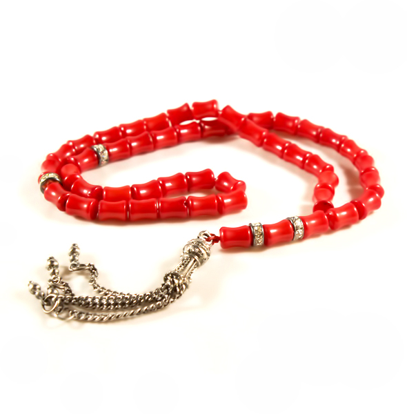 Cylinder Red Coral Rosary